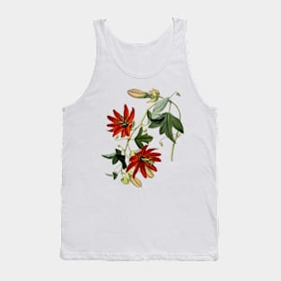 Passionfruit Flower Vintage Botanical Drawing Tank Top